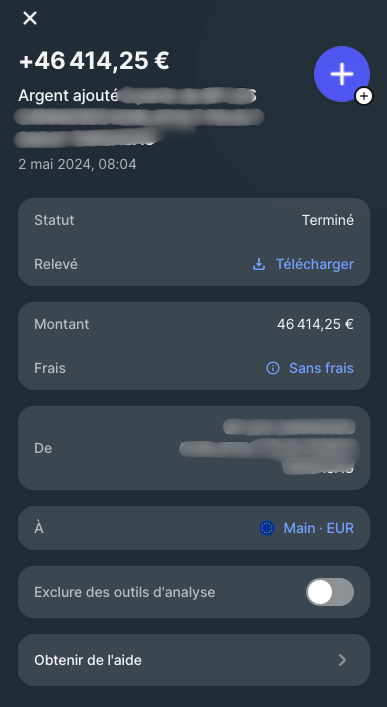 Preuve de paiement Virement